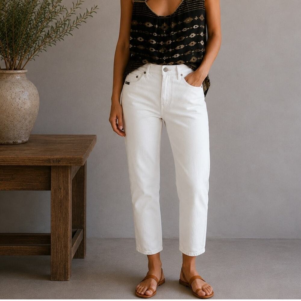 Citizens of Hummanity White Denim Rocket Crop Jeans 27